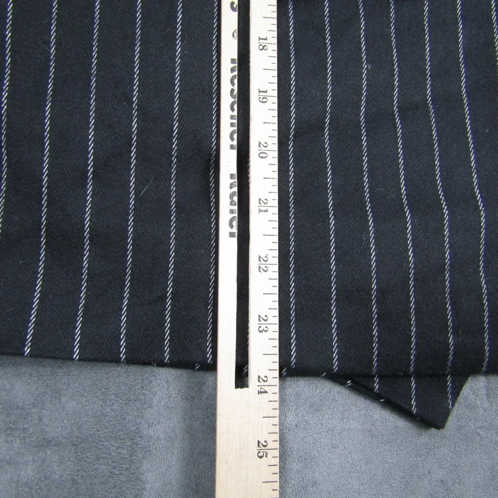 Pinstripe Vest Men XL Black White Cotton Cinch Back Waistcoat Wedding